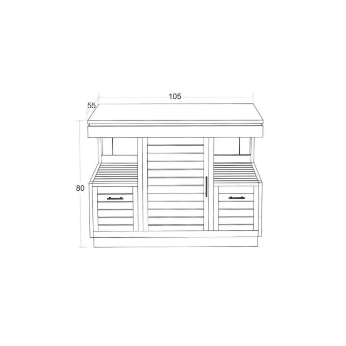 Oasis Teak Washstand with One Cupboard and Two Drawers - 105cm X 80cm - 2