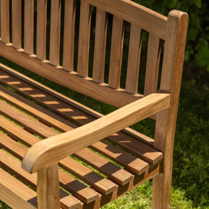 Oval Teak Garden Bench - 5