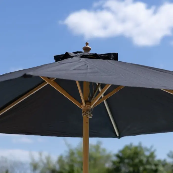 3m Round Hardwood Garden Parasol - 5