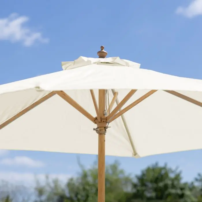 3m Round Hardwood Garden Parasol - 1