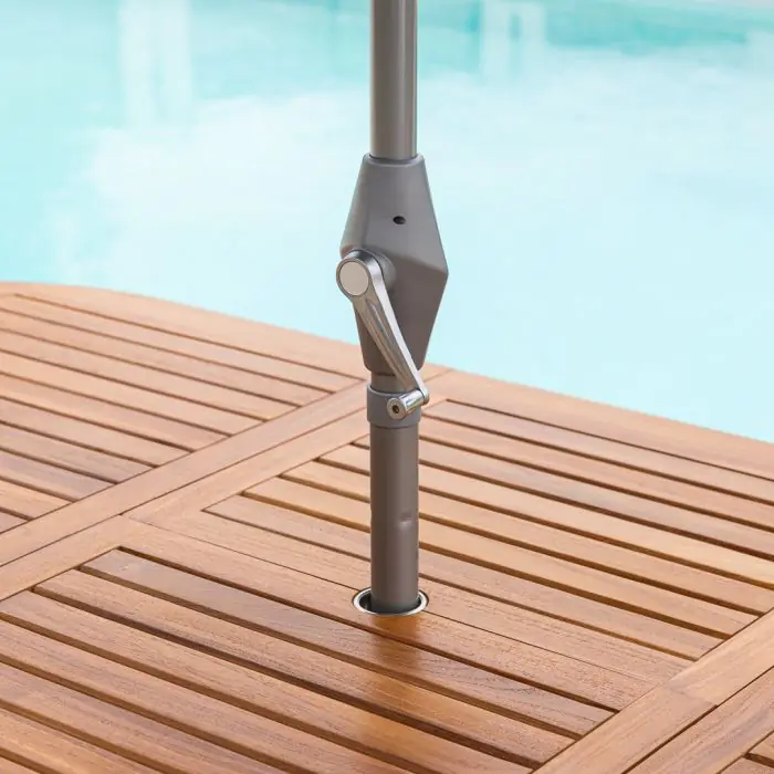 2.5m Round Aluminium Crank & Tilt Parasol - 7