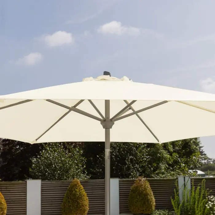 3m Round Aluminium Crank and Tilt Parasol - 1