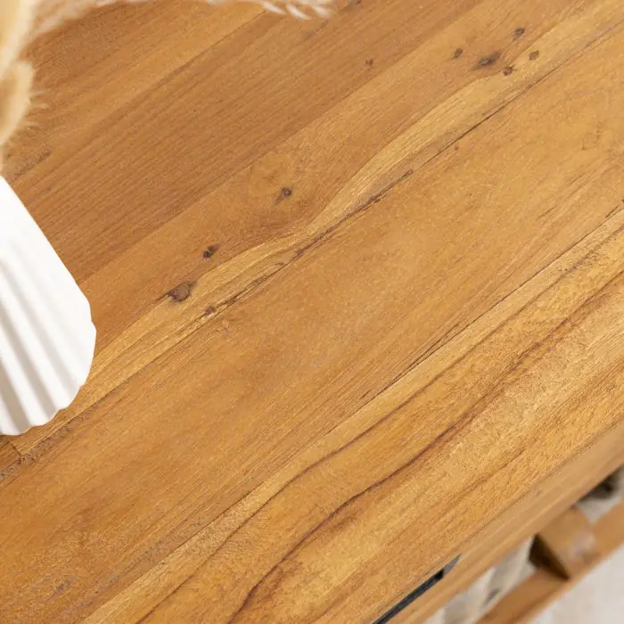 Reclaimed Teak 2 Drawer 2 Basket Storage Unit - 6