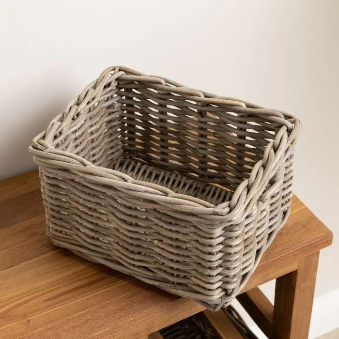 Reclaimed Teak 3 Drawer 3 Basket Storage Unit - 90cm - 6
