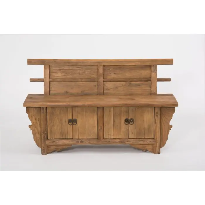 Reclaimed Elm Welly Boot Bench with Storage - 2