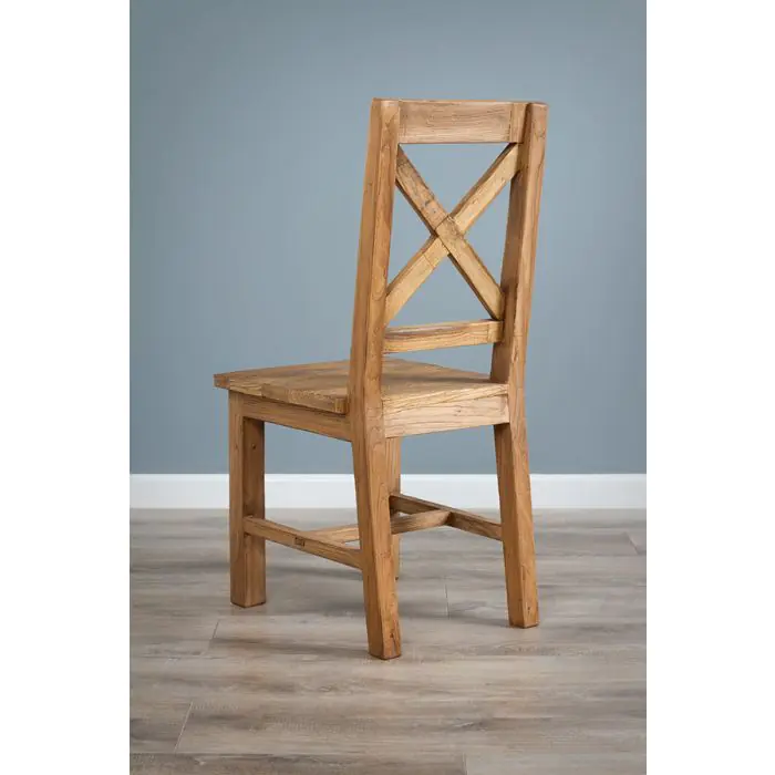Reclaimed Elm Cross Back Dining Chair - 2