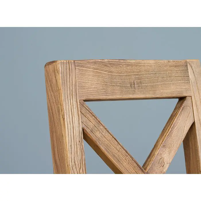 Reclaimed Elm Cross Back Dining Chair - 3