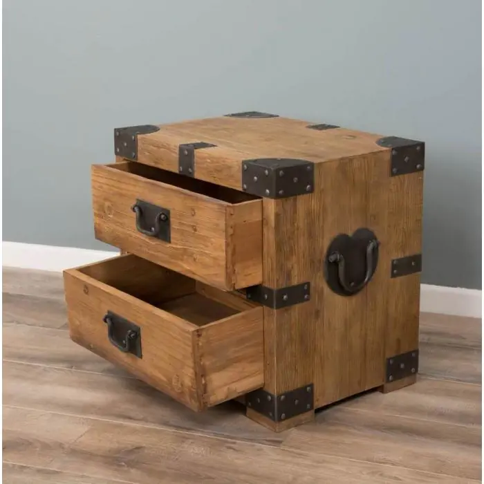 Reclaimed Elm Chunky Chest with Two Drawers  - 2