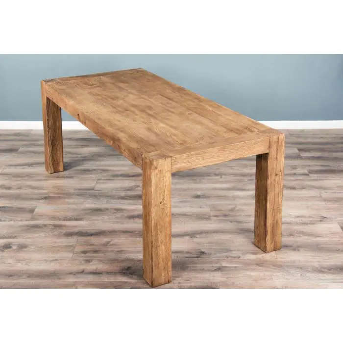 1.8m Reclaimed Elm Chunky Style Dining Table with 8 Stackable Zorro Chairs - 7