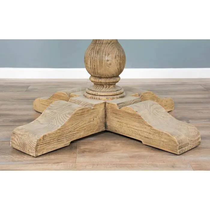 1.3m Farmhouse Pedestal Dining Table with 4 Ellena Chairs - 16