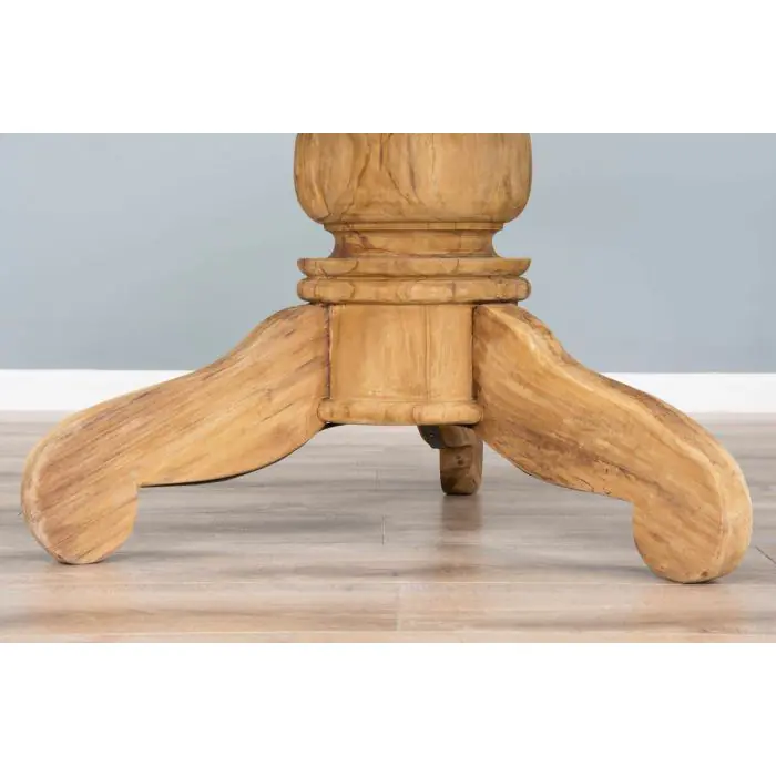 1.5m Reclaimed Teak Circular Pedestal Dining Table with 6 Santos Chairs - 8