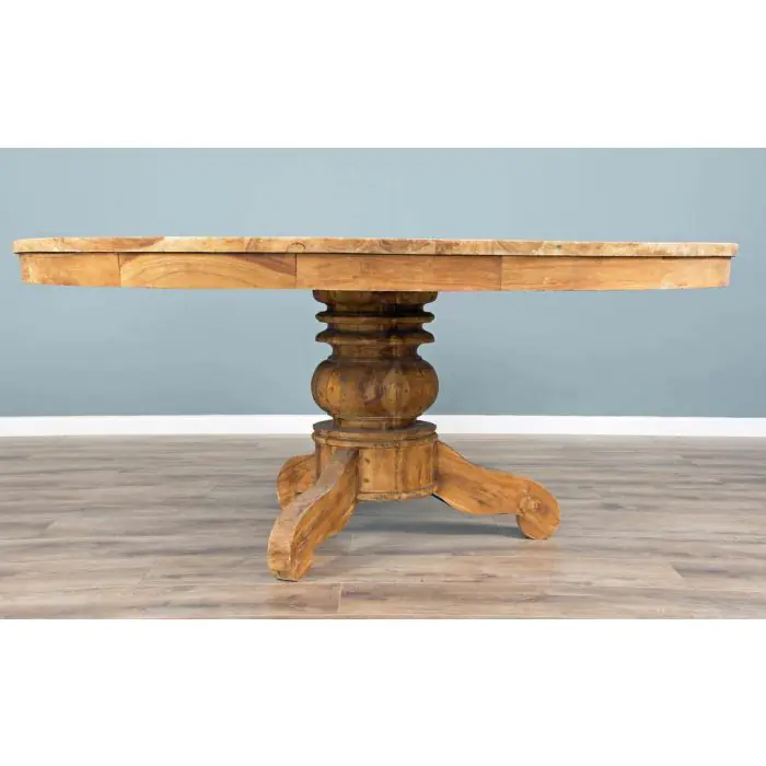 1.8m Reclaimed Teak Circular Pedestal Table - 2