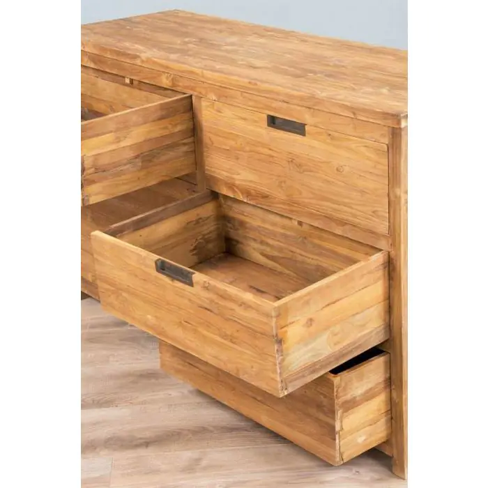 Reclaimed Teak Modern Chest of Drawers  - 7