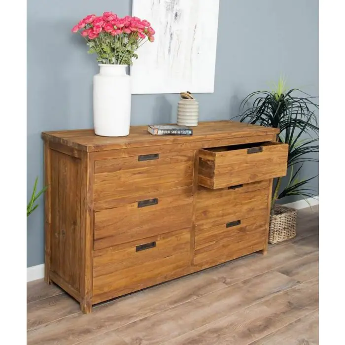Reclaimed Teak Modern Chest of Drawers  - 1