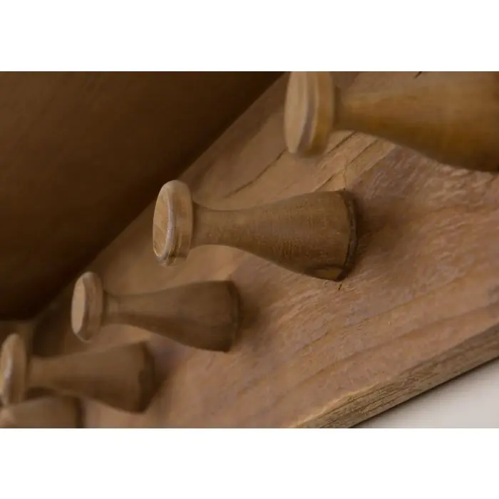 Reclaimed Teak Coat Hook Storage Unit - Three Basket - 1