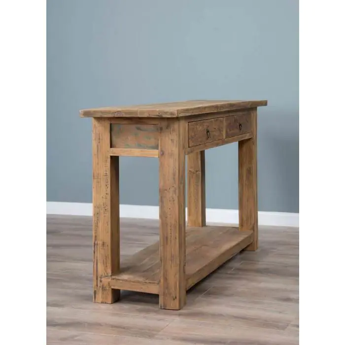 140cm Reclaimed Teak Hall Table - 4