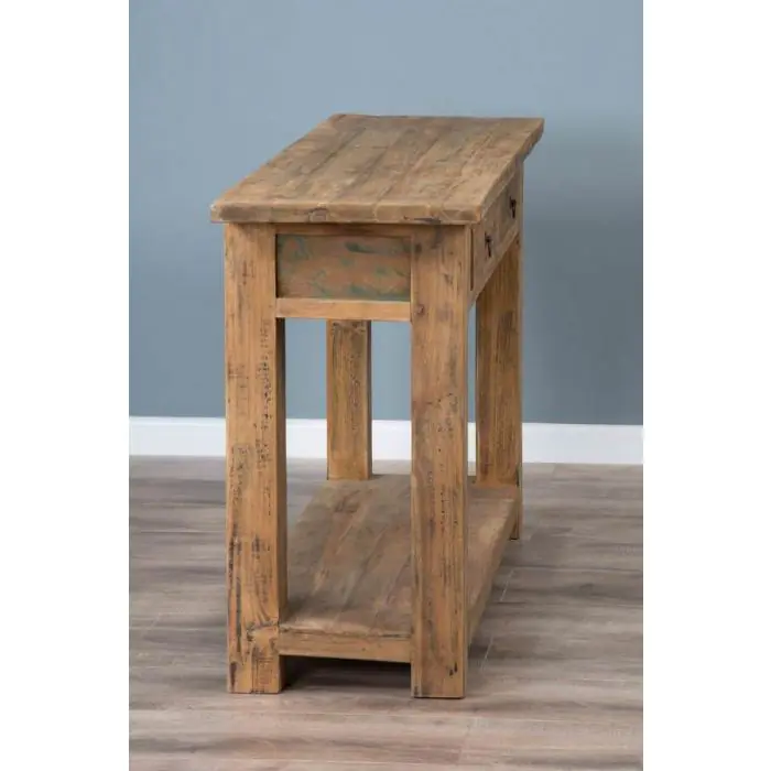 140cm Reclaimed Teak Hall Table - 5