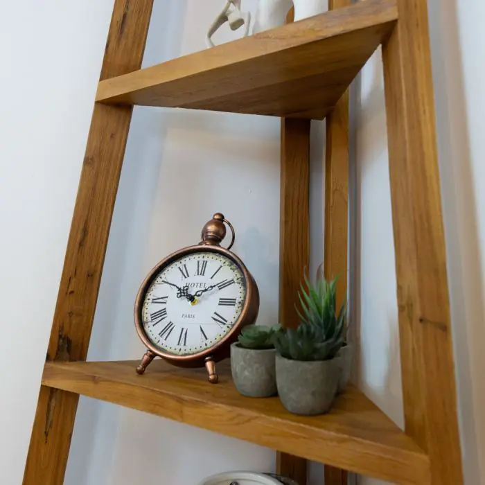 Reclaimed Teak Corner Ladder Shelf - 4