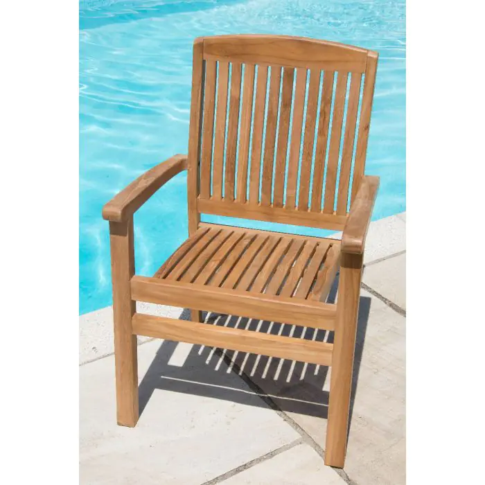 1.5m Teak Circular Radar Table with 6 Marley Chairs - With or Without Arms  - 8