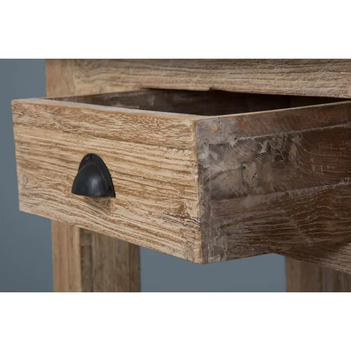 Reclaimed Teak Occasional/Hall Table with Drawer - 4