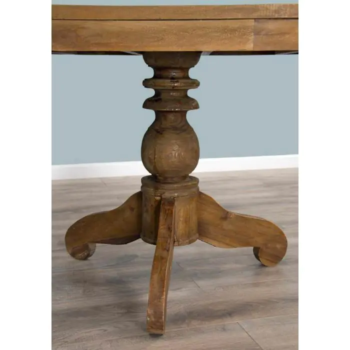 1.2m Reclaimed Teak Oval Pedestal Dining Table with 4 Vikka Dining Chairs & 2 Vikka Armchairs  - 5