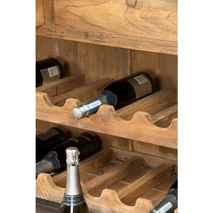 Reclaimed Teak Rustic Wine Rack Sustainable Furniture