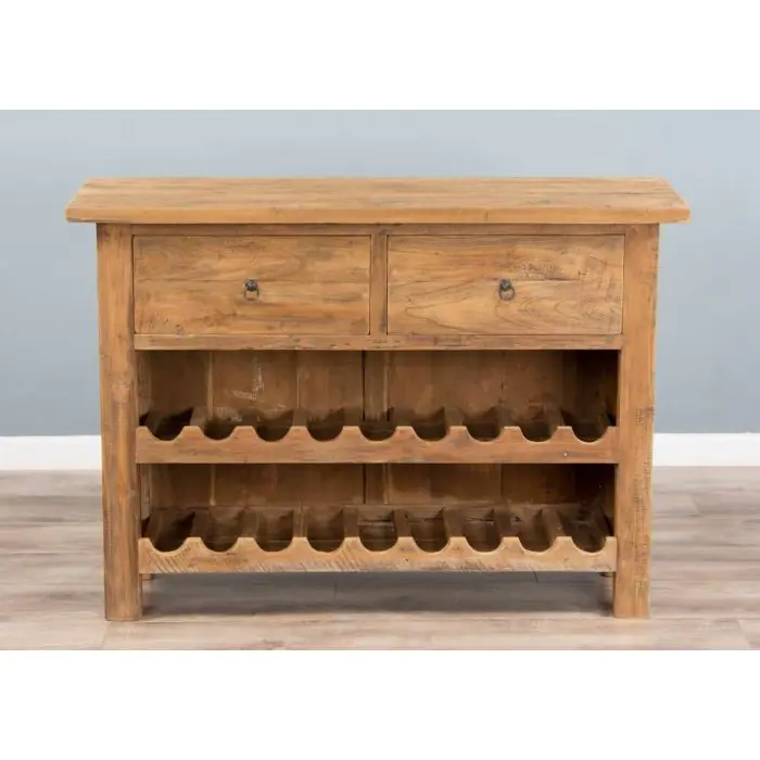 Reclaimed Teak Rustic Wine Rack - 9