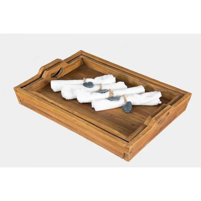 Solid Reclaimed Teak Serving Tray - 1