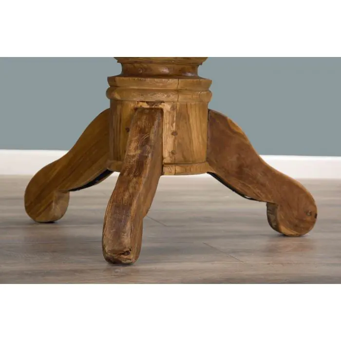1m Reclaimed Teak Circular Pedestal Dining Table - 1