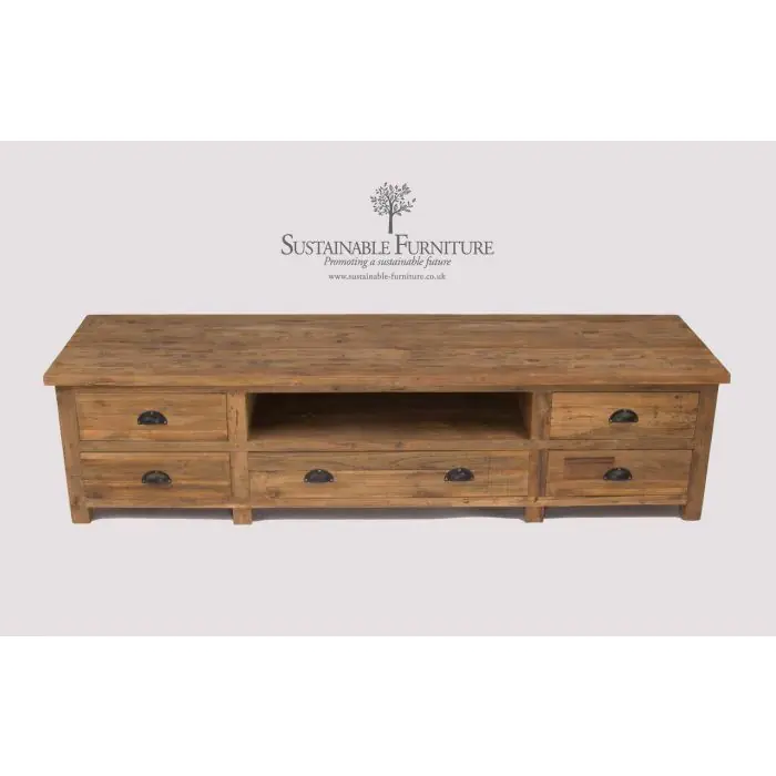 Reclaimed Teak TV Unit - 180cm x 50cm - 5