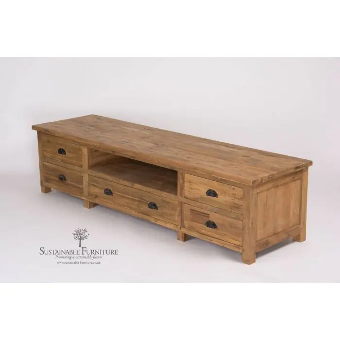 Reclaimed Teak TV Unit - 180cm x 50cm - 6