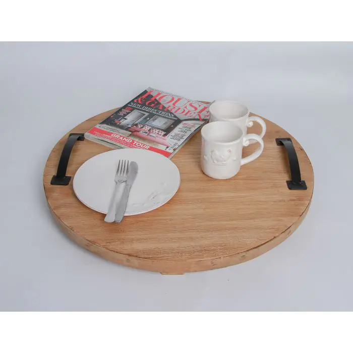 Reclaimed Teak Urban Fusion Serving Tray - Circular - 1