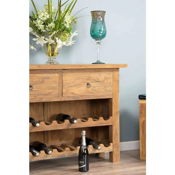 Reclaimed Teak Rustic Wine Rack - 4