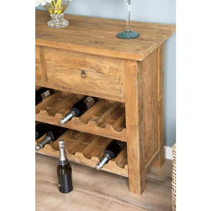 Reclaimed Teak Rustic Wine Rack - 5