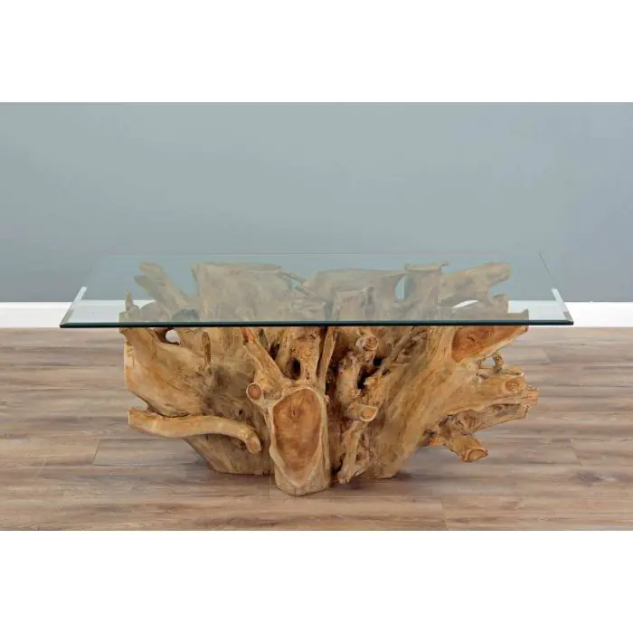 1.2m Reclaimed Teak Root Rectangular Coffee Table - 1