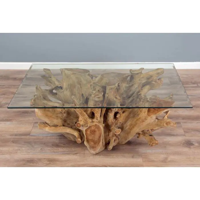 1.2m Reclaimed Teak Root Rectangular Coffee Table - 3