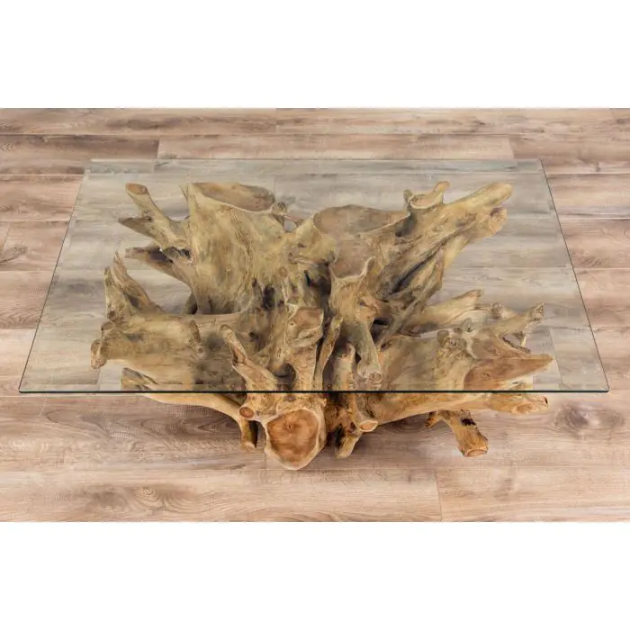 1.2m Reclaimed Teak Root Rectangular Coffee Table - 4