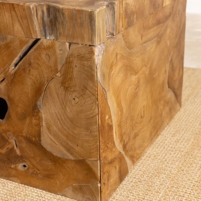 Reclaimed Teak Root Block Square Coffee/End Table - 2 Sizes - 6