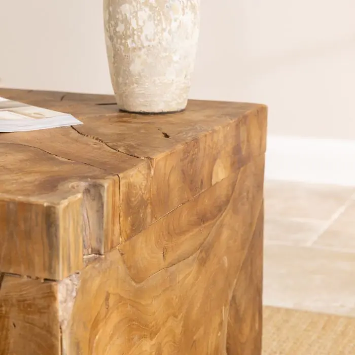 Reclaimed Teak Root Block Square Coffee/End Table - 2 Sizes - 7