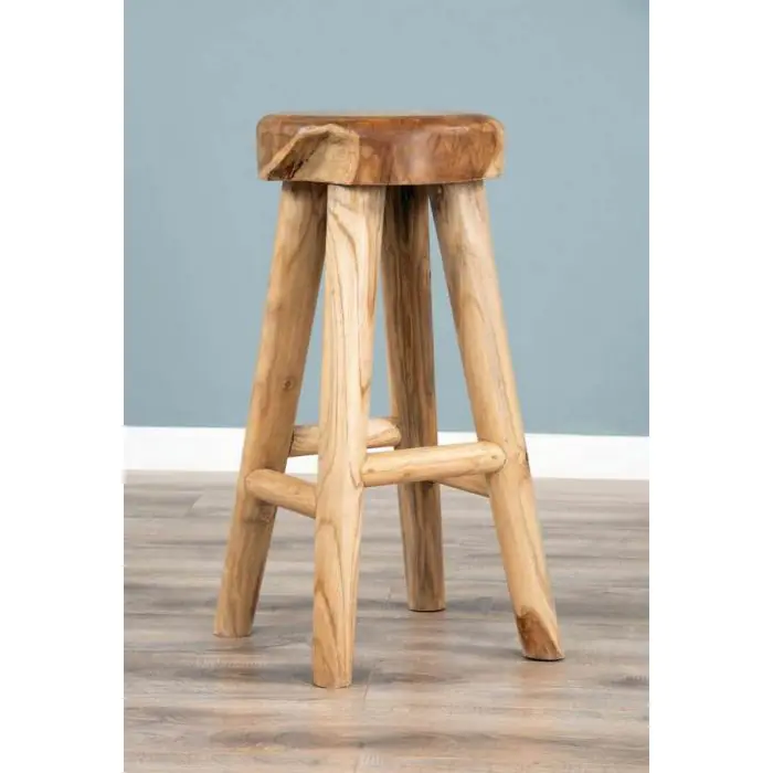 Alpine Chunky Teak Barstool - 3