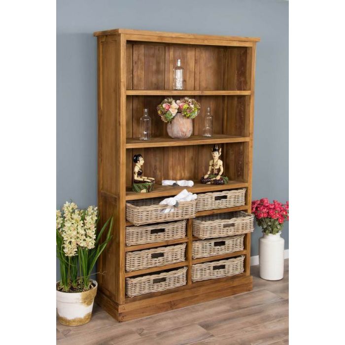 Teak top wood bookcase
