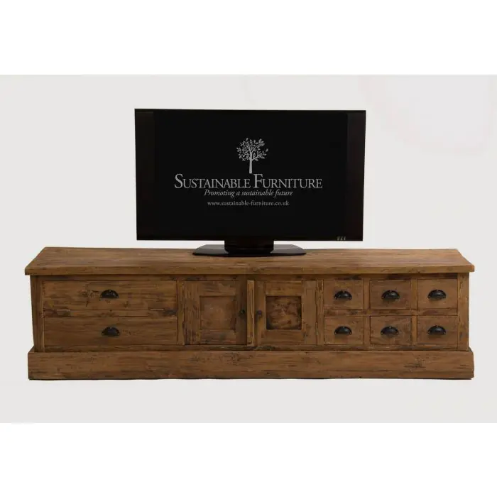 Reclaimed Teak TV Unit - 200cm x 55cm - 3