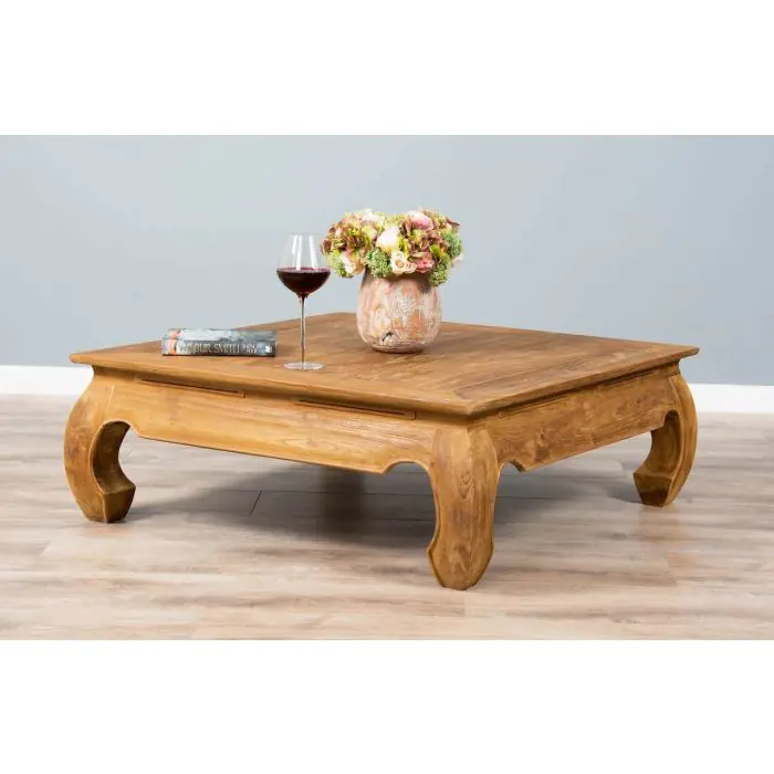 100cm Reclaimed Teak Opium Coffee Table - 6