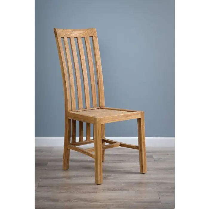 1.4m Reclaimed Teak Root Square Block Dining Table With 6 Vikka Chairs  - 6