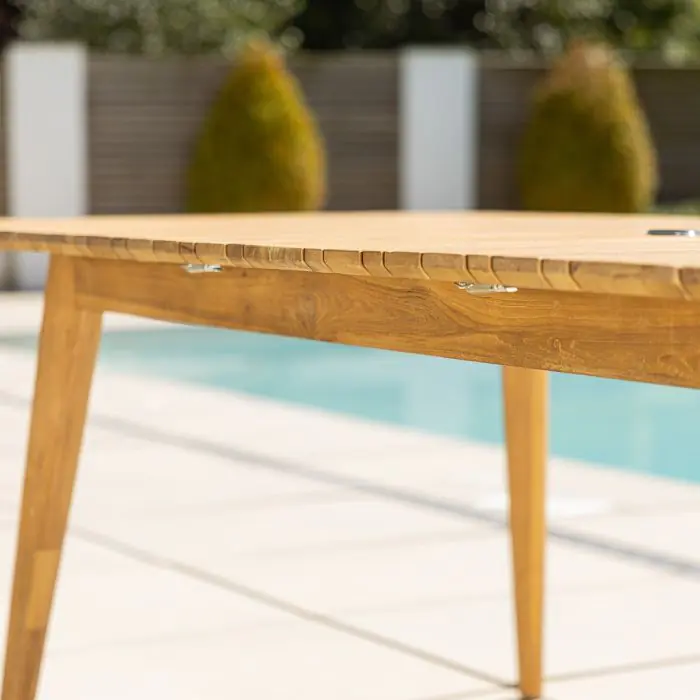 1m x 1.8m-2.3m Reclaimed Teak Extending Savannah Outdoor Dining Table - 6