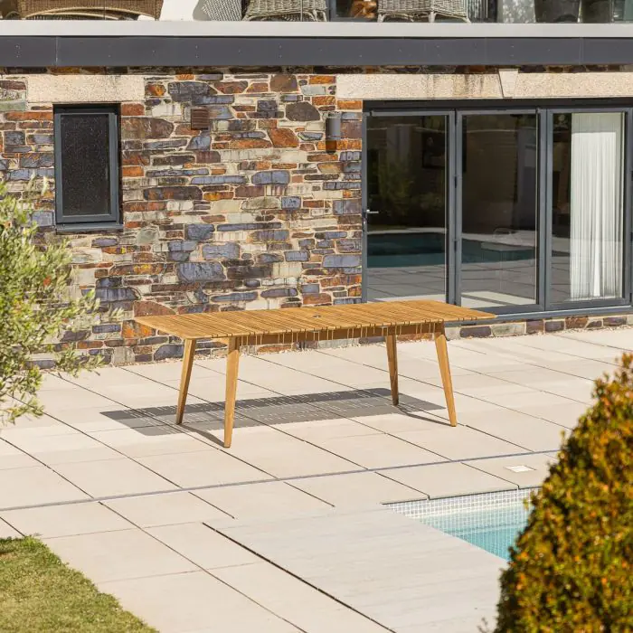 1m x 1.8m-2.3m Reclaimed Teak Extending Savannah Outdoor Dining Table - 5