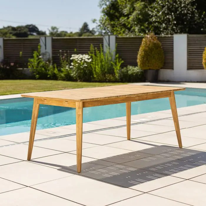 1m x 1.8m-2.3m Reclaimed Teak Extending Savannah Outdoor Dining Table - 3