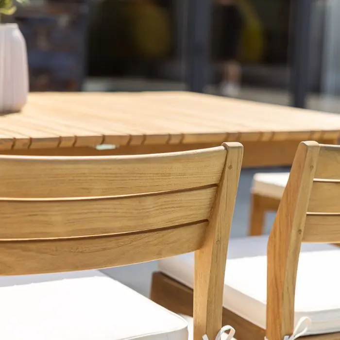 1m x 1.8m-2.3m Reclaimed Teak Extending Savannah Outdoor Dining Table With 6 or 8 Savannah Chairs  - 10