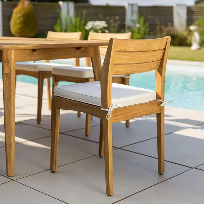 1m x 1.8m-2.3m Reclaimed Teak Extending Savannah Outdoor Dining Table With 6 or 8 Savannah Chairs  - 14