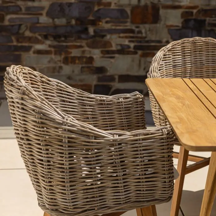 1m x 1.8m-2.3m Reclaimed Teak Extending Savannah Outdoor Dining Table With 6 or 8 Scandi Chairs  - 14